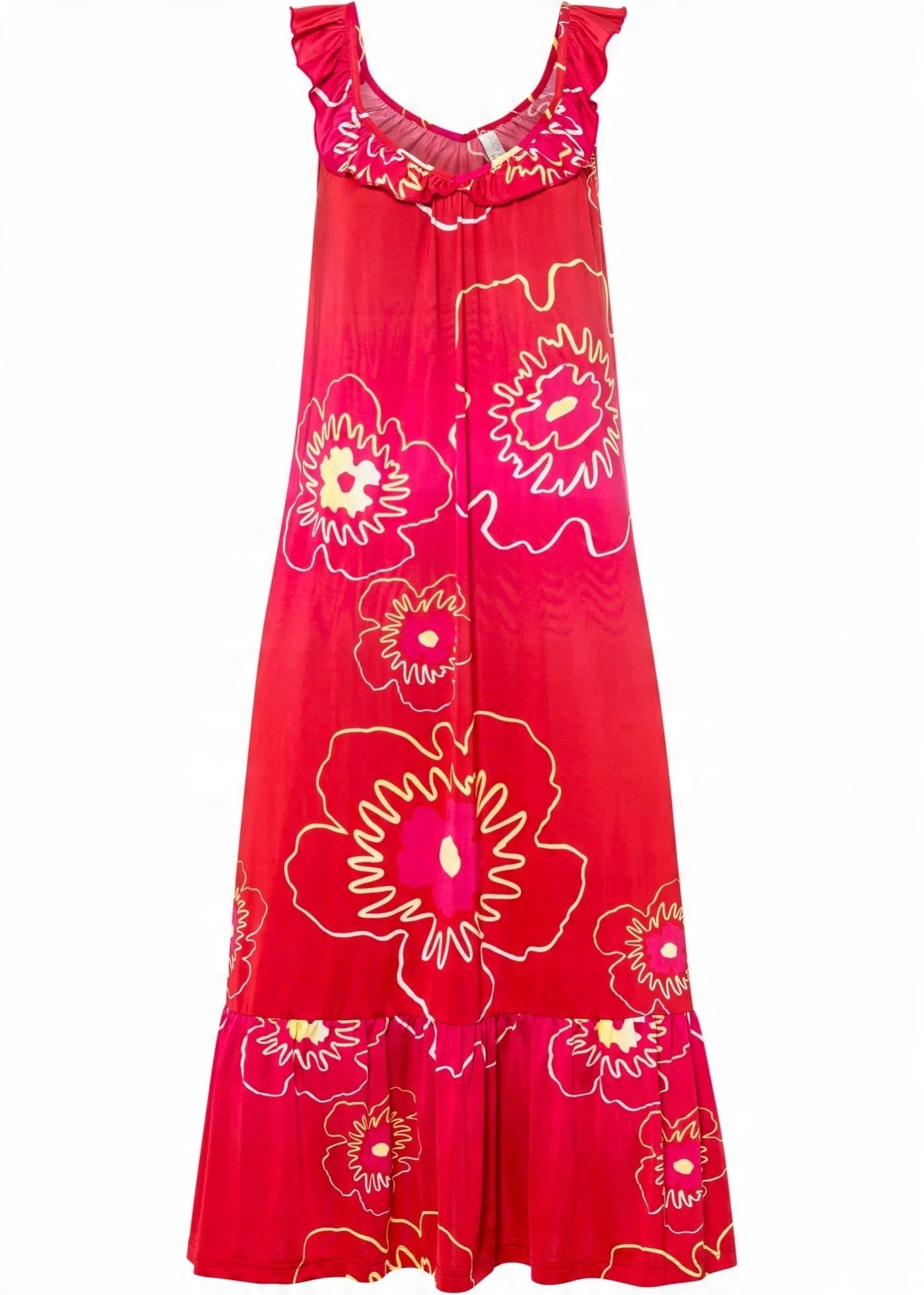 Bonprix sukienka maxi satynowa z nadrukiem ^36/38