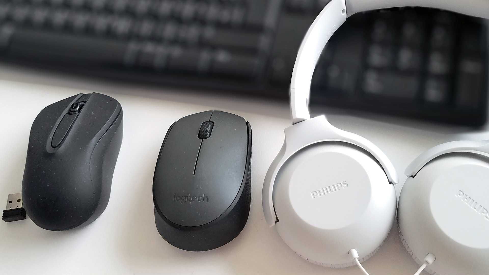 Мыши Logitech M170 и ISY IWM 1000, наушники Philips