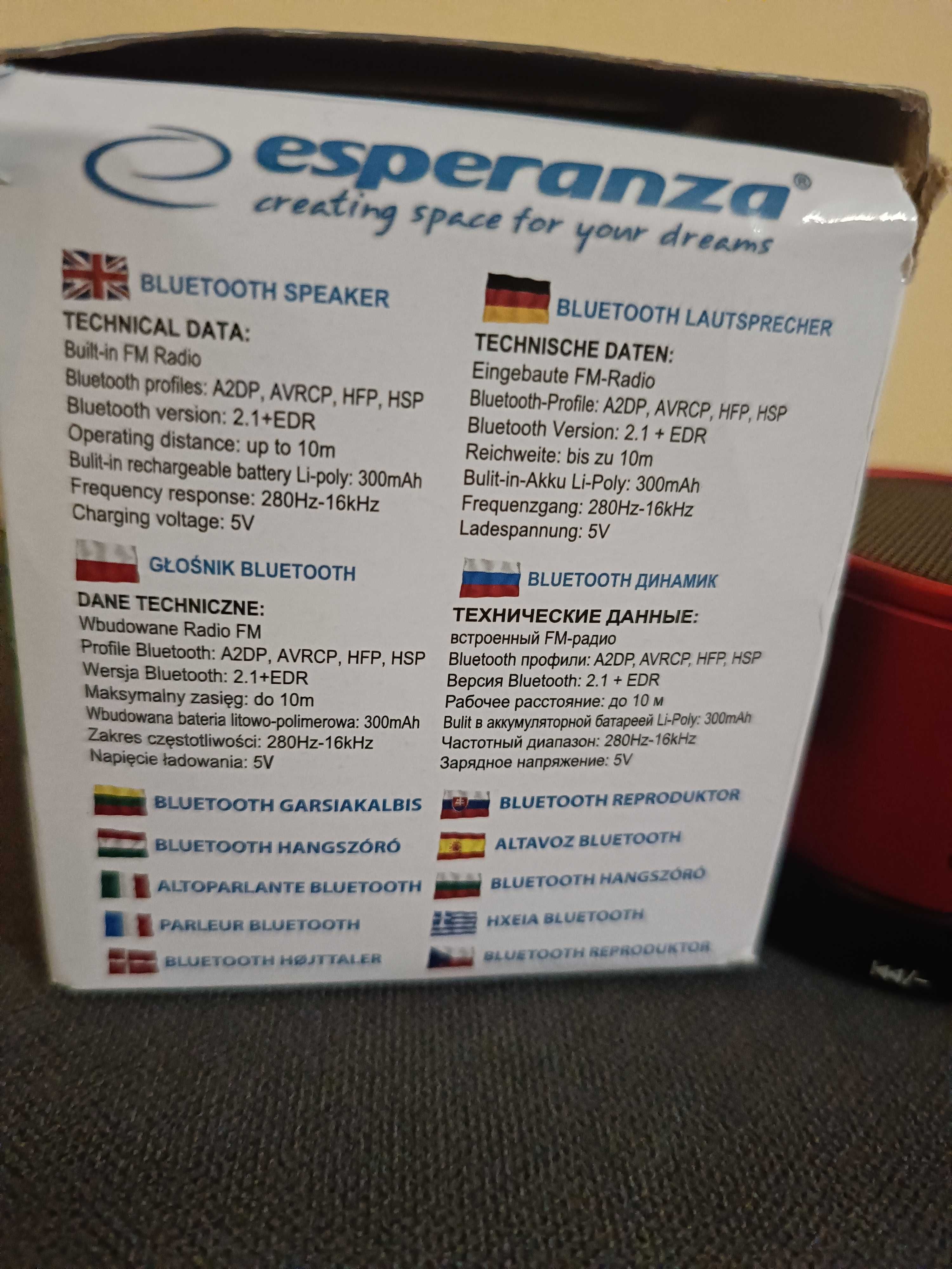 Przenośny głośnik Esperanza
