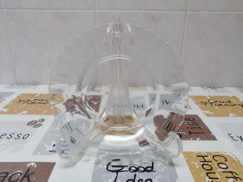 Conjunto pratos sobremesa + sopa, vidro transparente
