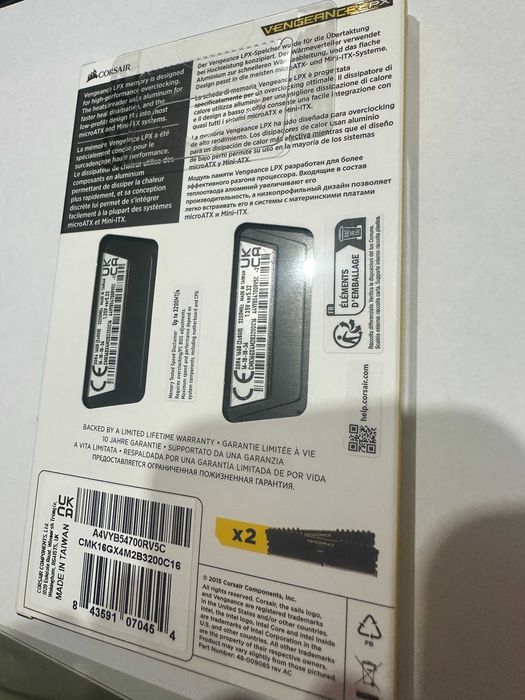 RAM Corsair 16GB (2x8GB) 3200MHz CL16 Vengeance