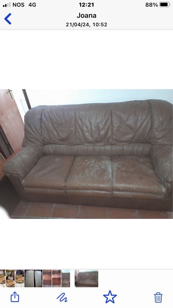 Conjunto em pele de sofas