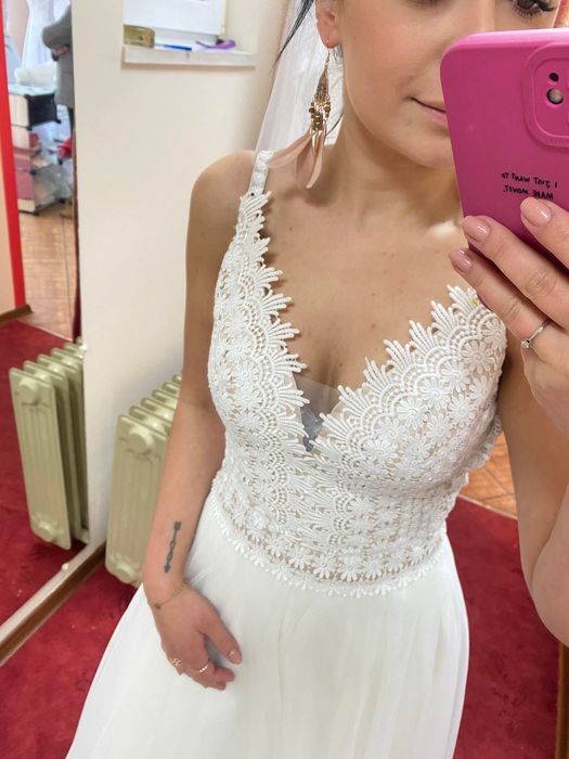 piękna suknia ślubna boho szyta na miarę