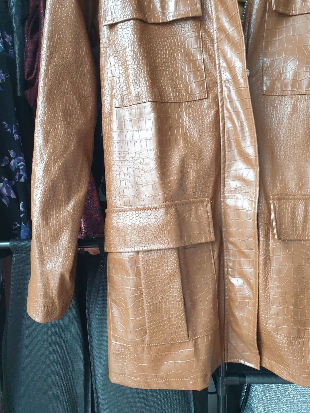 Kurtka płaszcz Eco skóra  PrettyLittleThing xxs 32 34 XS s 36 oversize