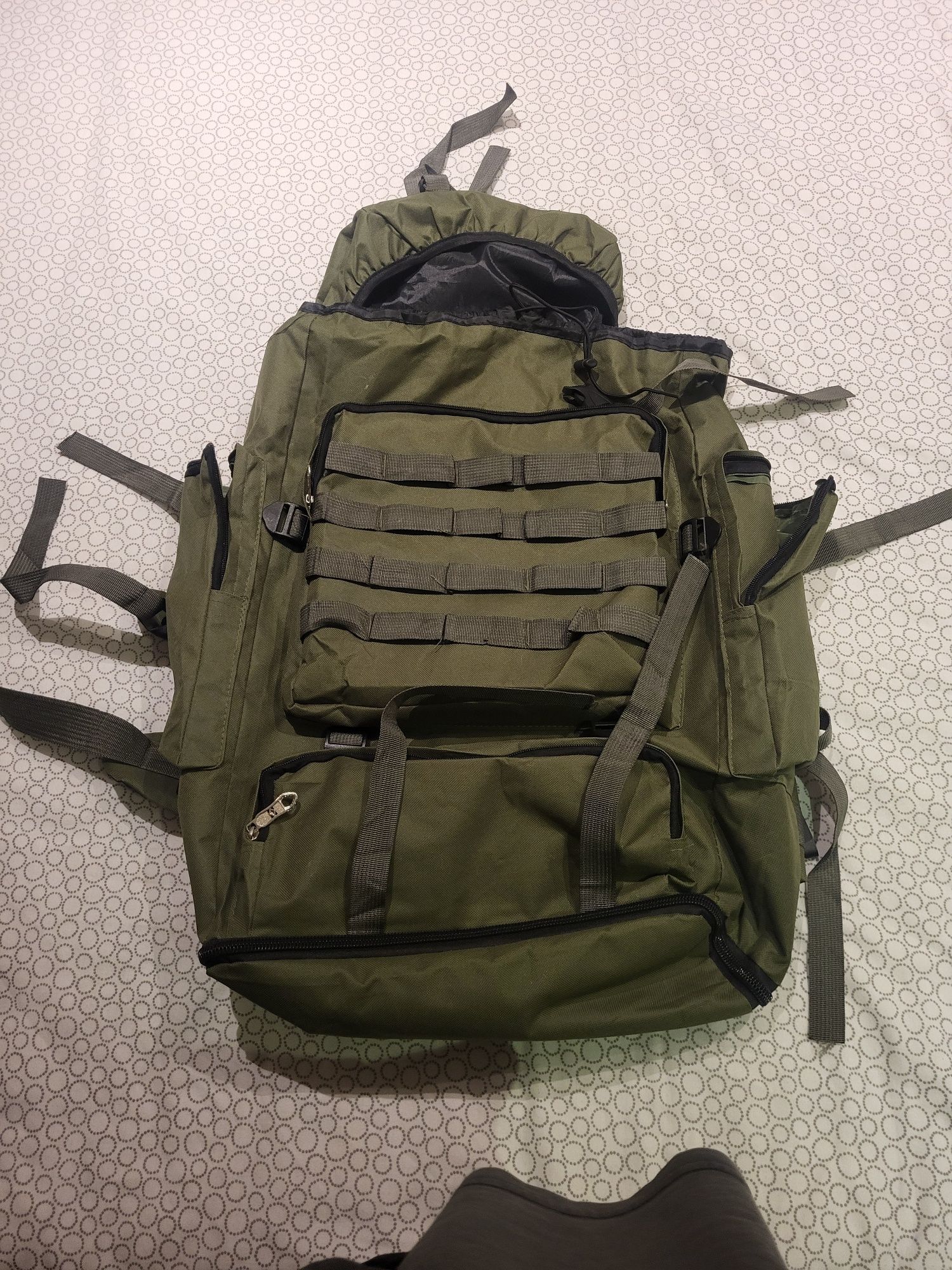 Mochila Militar Campismo Bushcraft Verde 50L