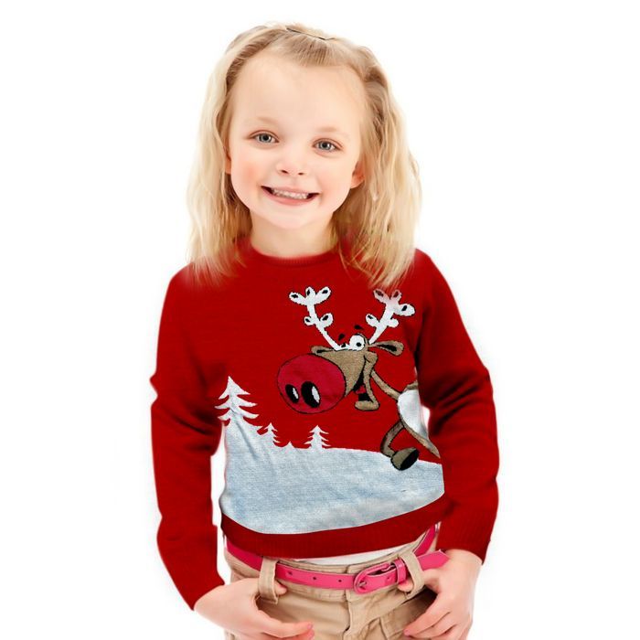 Sweterek Świąteczny Ulatany Renifer - 2/3 lat