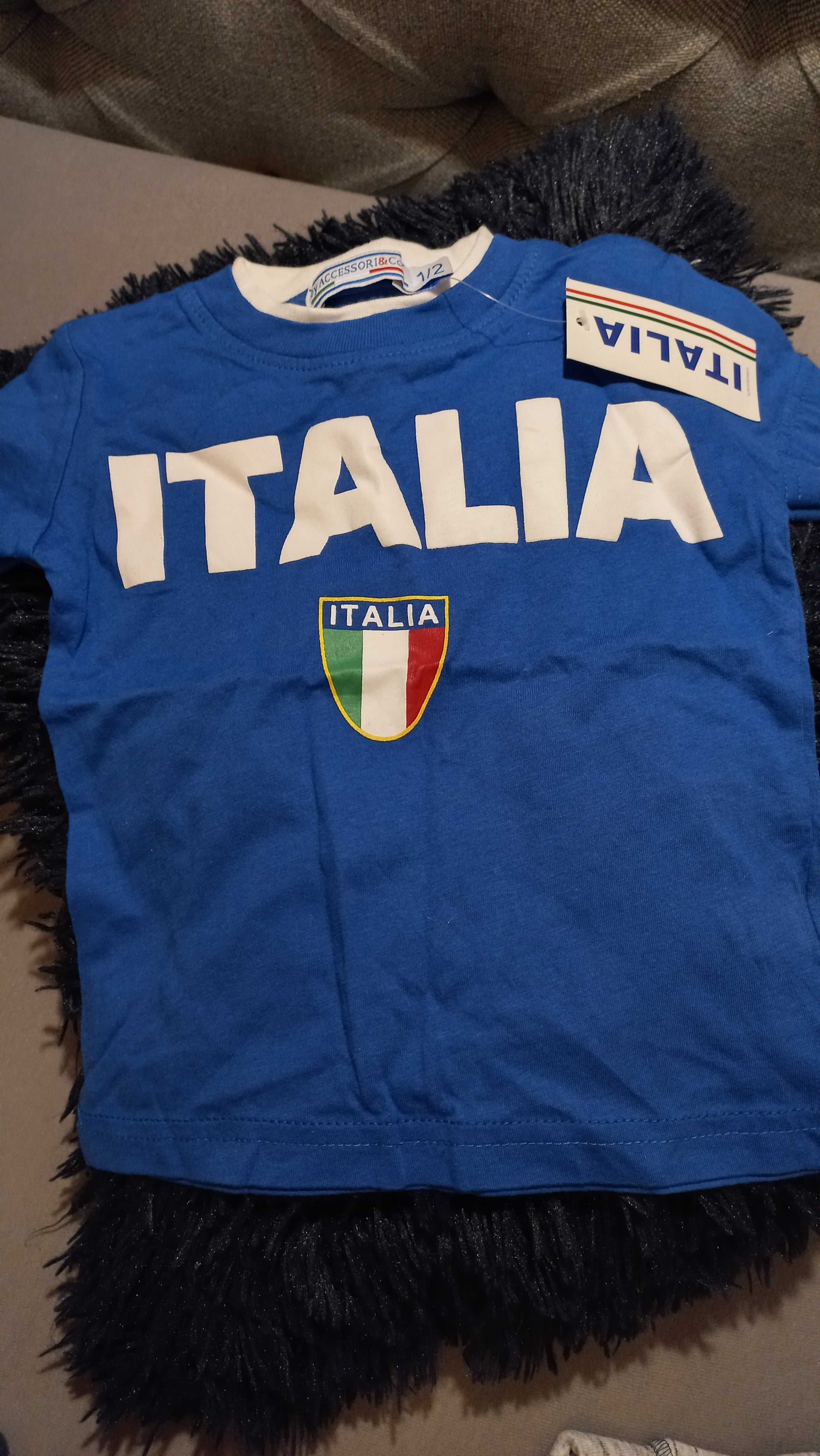 Koszulka T shirt nowa Italia r. 86 flaga krótki rękaw