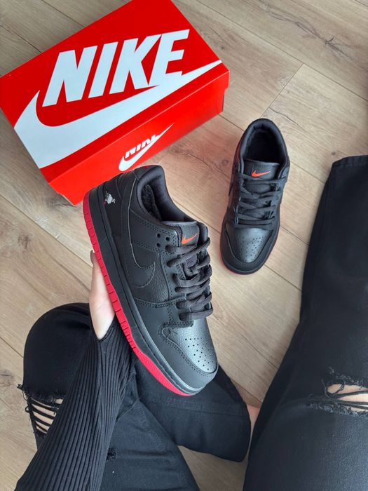 Зимові Кросівки Nike Dunk Low Black Хутро утеплені данки чорні