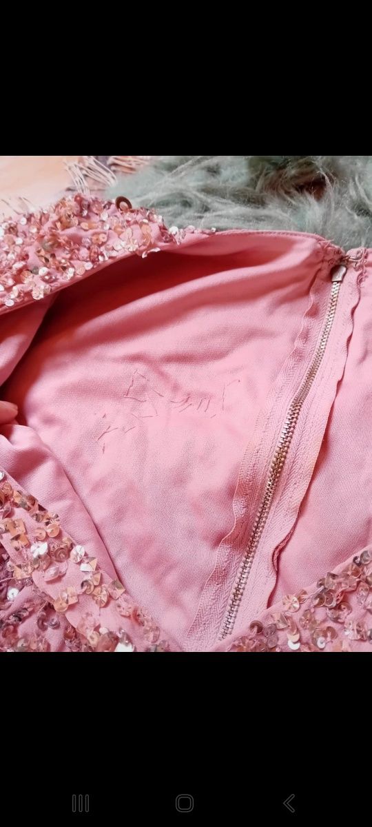 Sukienka cekinowa wesele 40 42 L XL długa maxi
