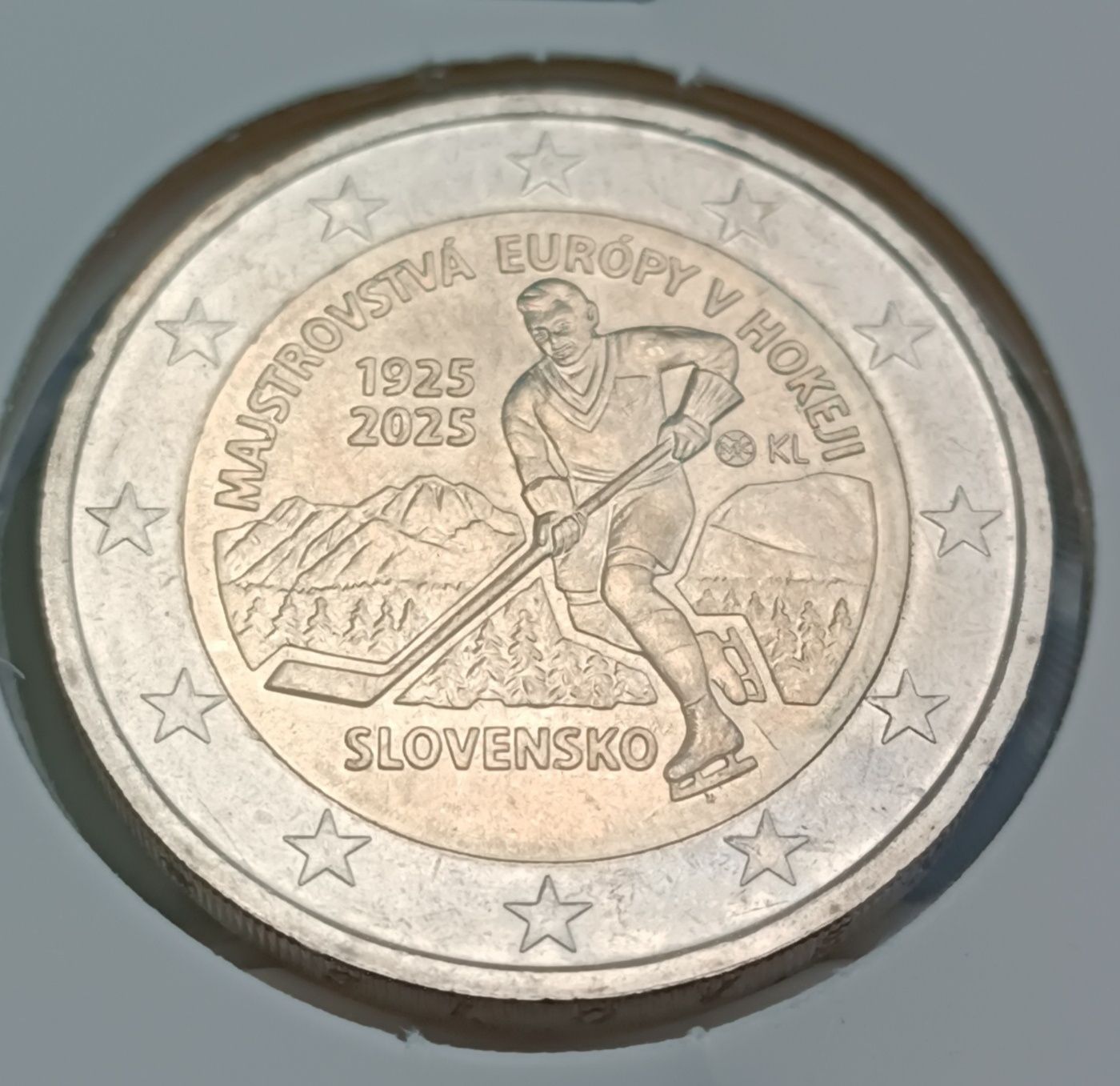 Eslováquia 2025 - Moeda 2€ Campeonato Europeu Hoquei no gelo.