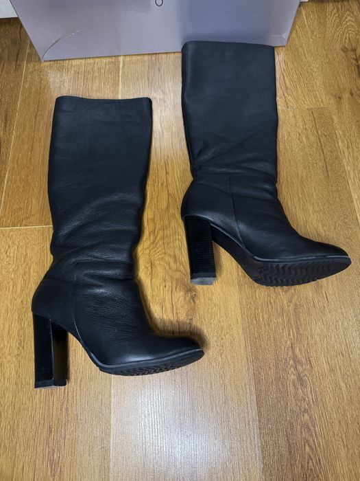 Зимові шкіряні чоботи труба