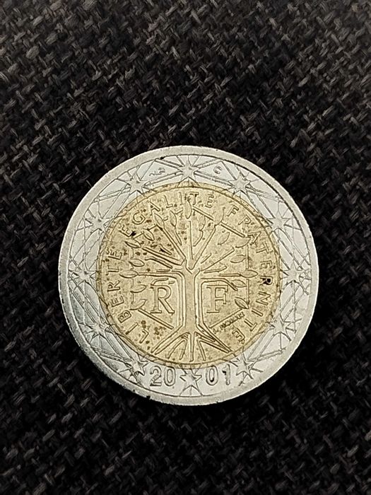 Moeda rara 2€. França 2001 árvore da vida