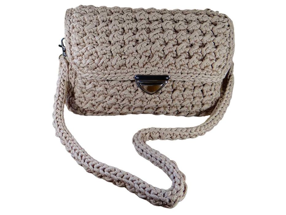 Torebka ze sznurka wykonana ręcznie na szydełku TS018 handmade
