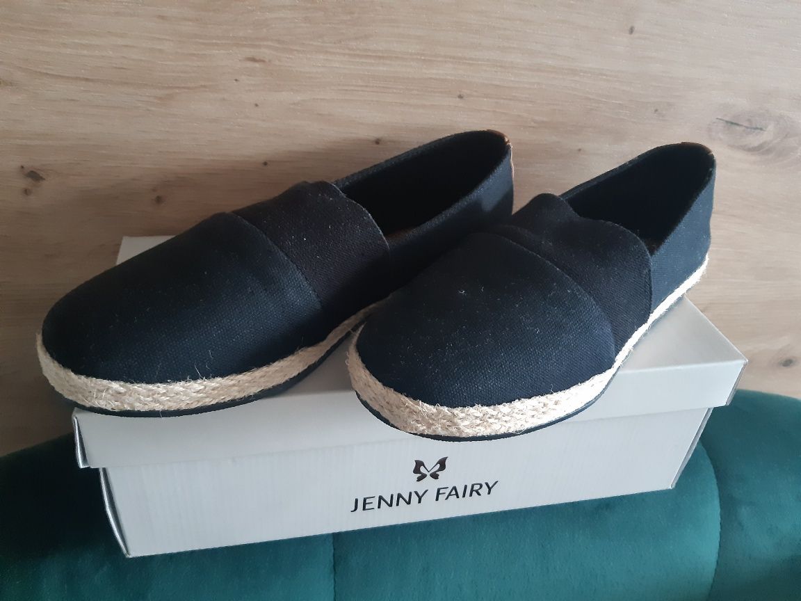 36 espadryle boho czarne fairy