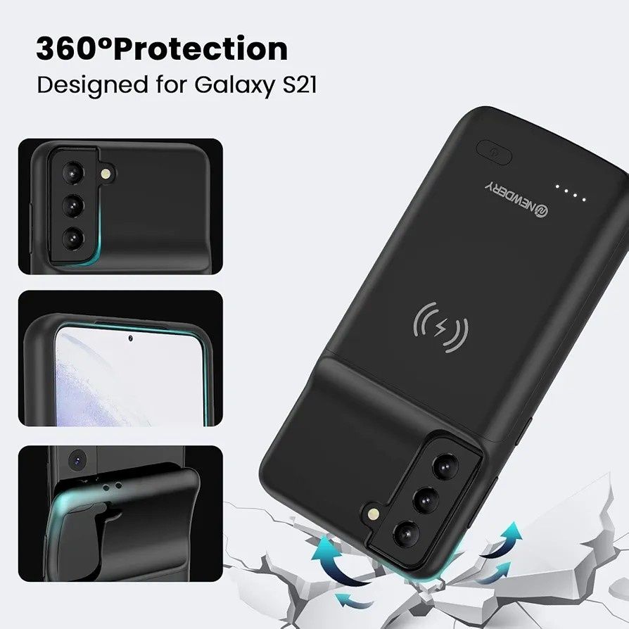 Etui z baterią Samsung Galaxy S20, Newdery, 4800mAh, czarne, pancerne