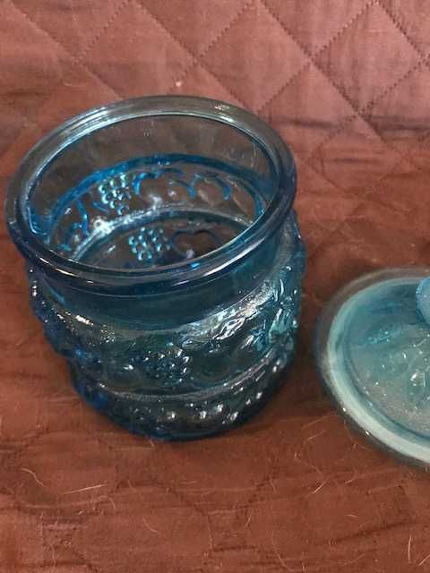 Frasco antigo azul e Bomboneira