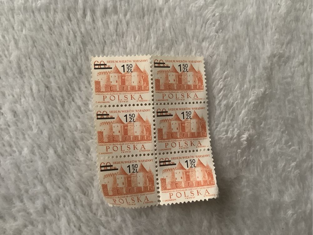 6 x znaczki siedem  wiekow warszawy
