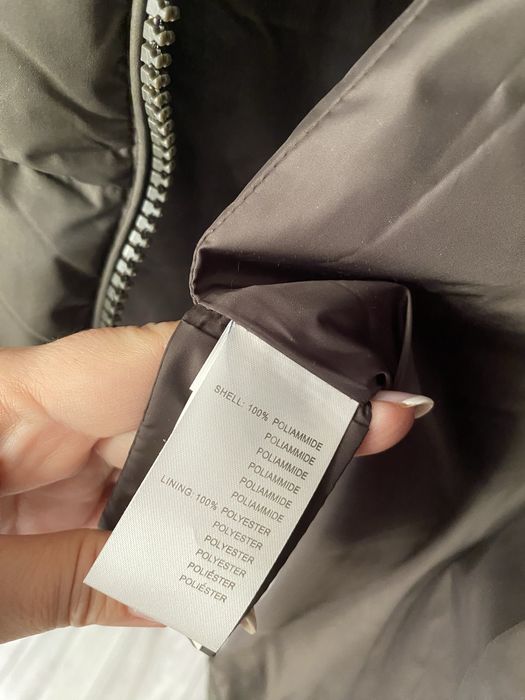 Płaszcz puch naturalny i kaptur z jenotem r. 46