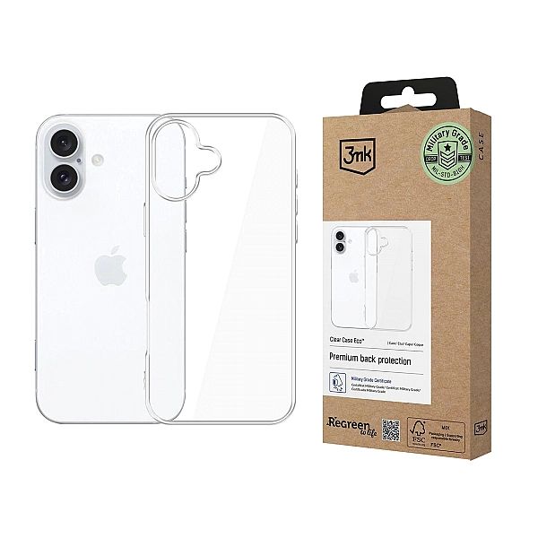 Etui 3mk Clear Case Eco na Apple iPhone 16 plus - przezroczyste