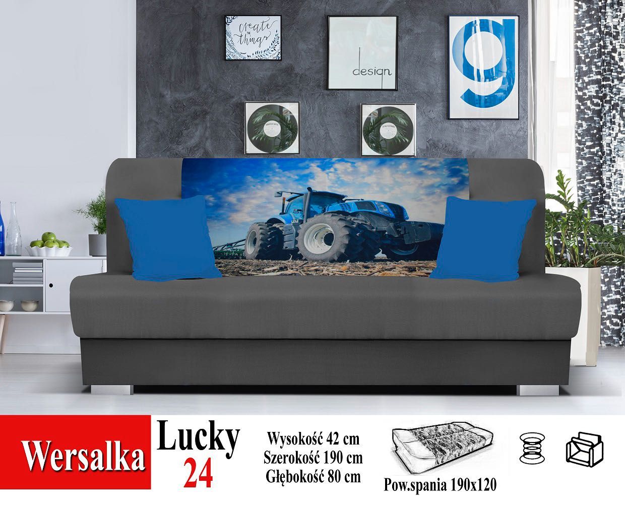 wersalka, meble dla dzieci-młodzieży, łóżko podwójne, sofa, kanapa