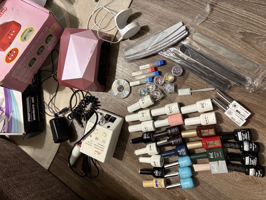 Набір для гель лаку, уф лампа, фрезер для нігтів, гель лак