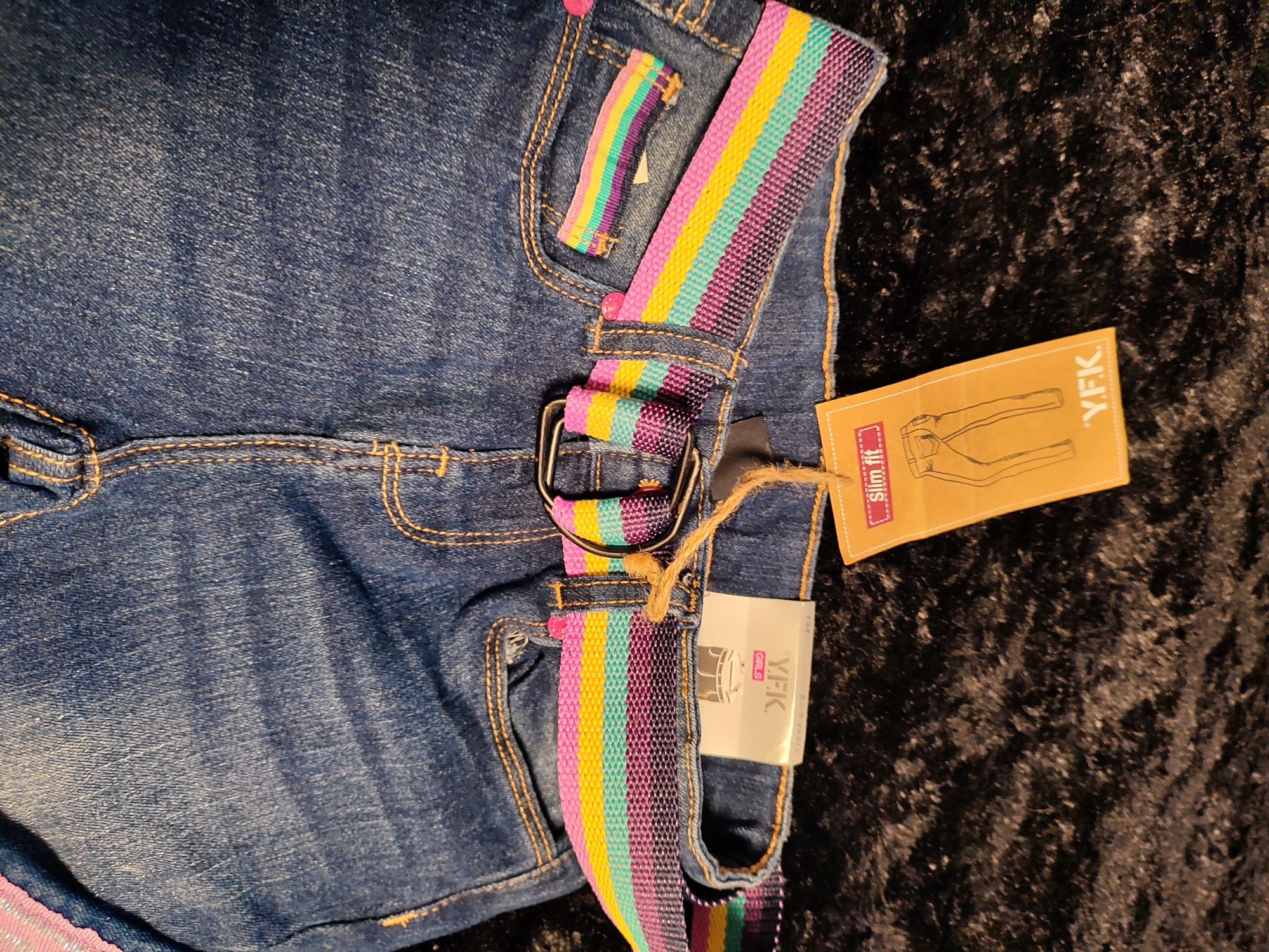 16. Śliczne spodnie jeans 2szt NOWE r.134