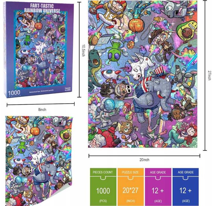 Puzzle 1000 elementów układanka 50x60cm Tęczowy wszechświat