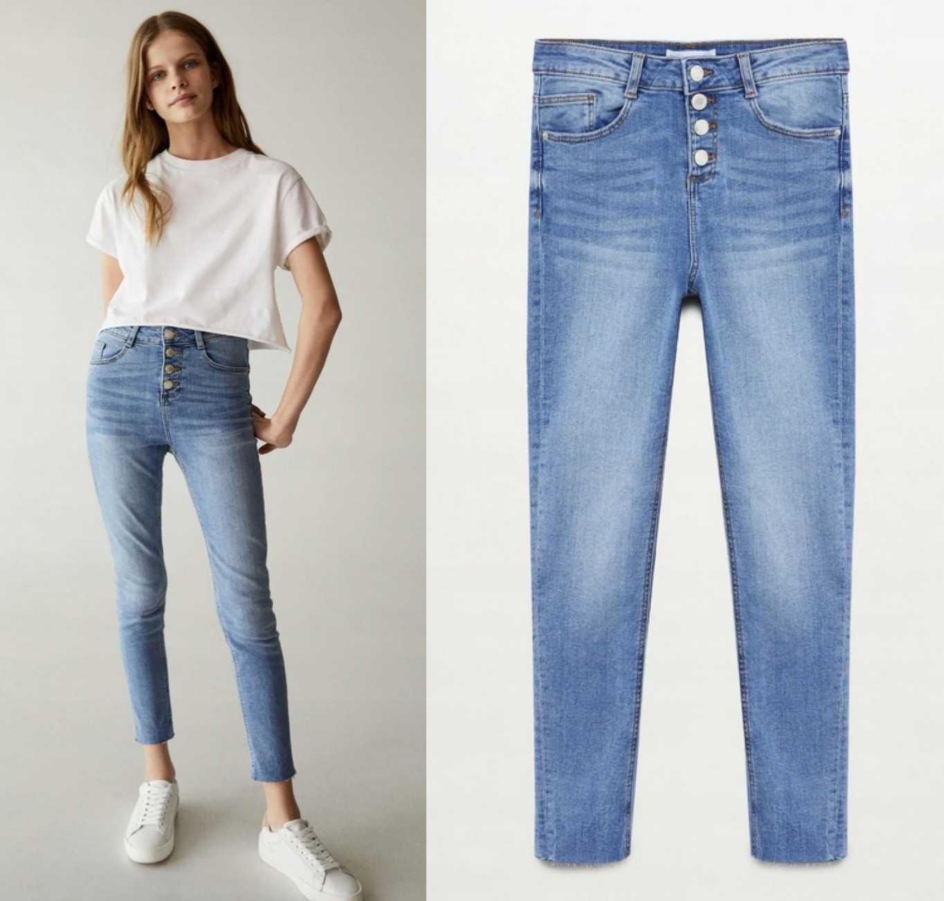 Mango nowe spodnie jeans rurki z podwyższoną talią 15 16 lat 171