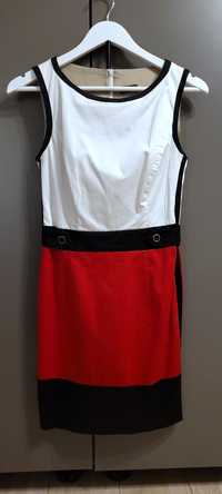 Sukienka biało czerwona S s. Oliver