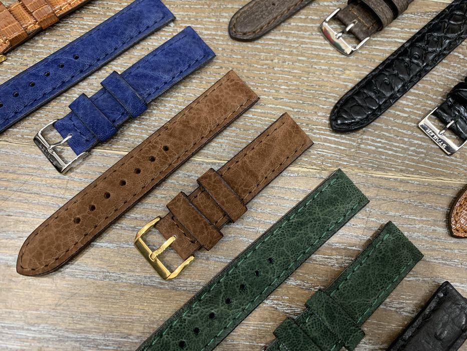 Ремешок из кожи крокодила, страуса, акулы, слона, змеи, ящерицы