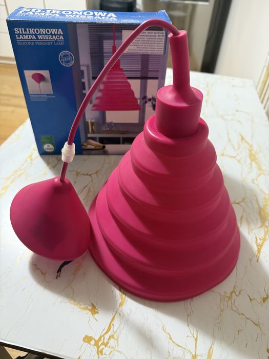 Lampa silikonowa wisząca różowa