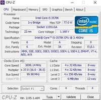Procesor Intel i5 3570K pamięć L3 6MB x4-rdzenie turbo 3.8Ghz