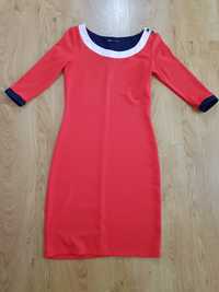 Червона трикотажна сукня футляр фірми oodji