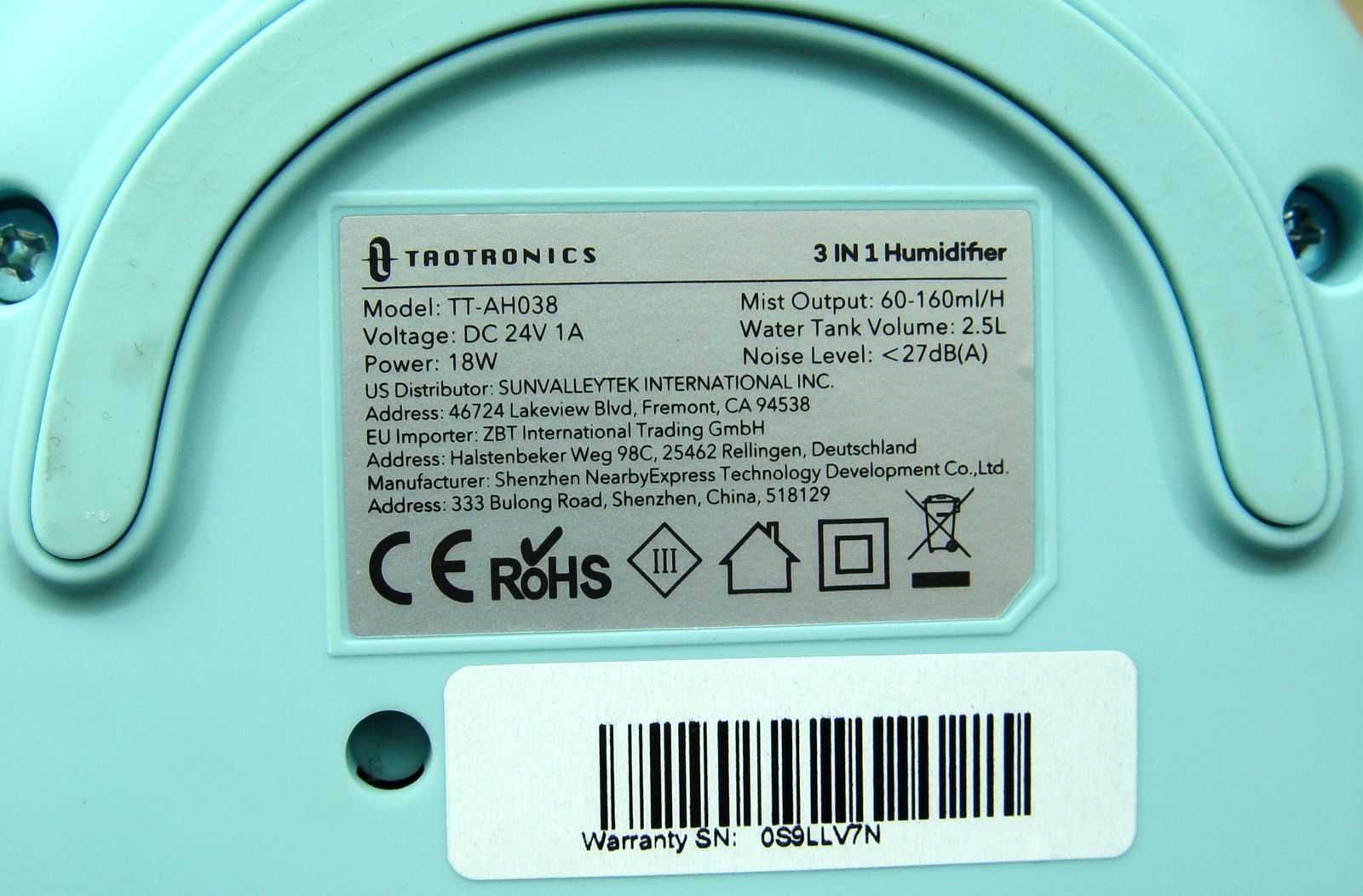 увлажнитель воздуха TaoTronics TT-AH038 - майже новий