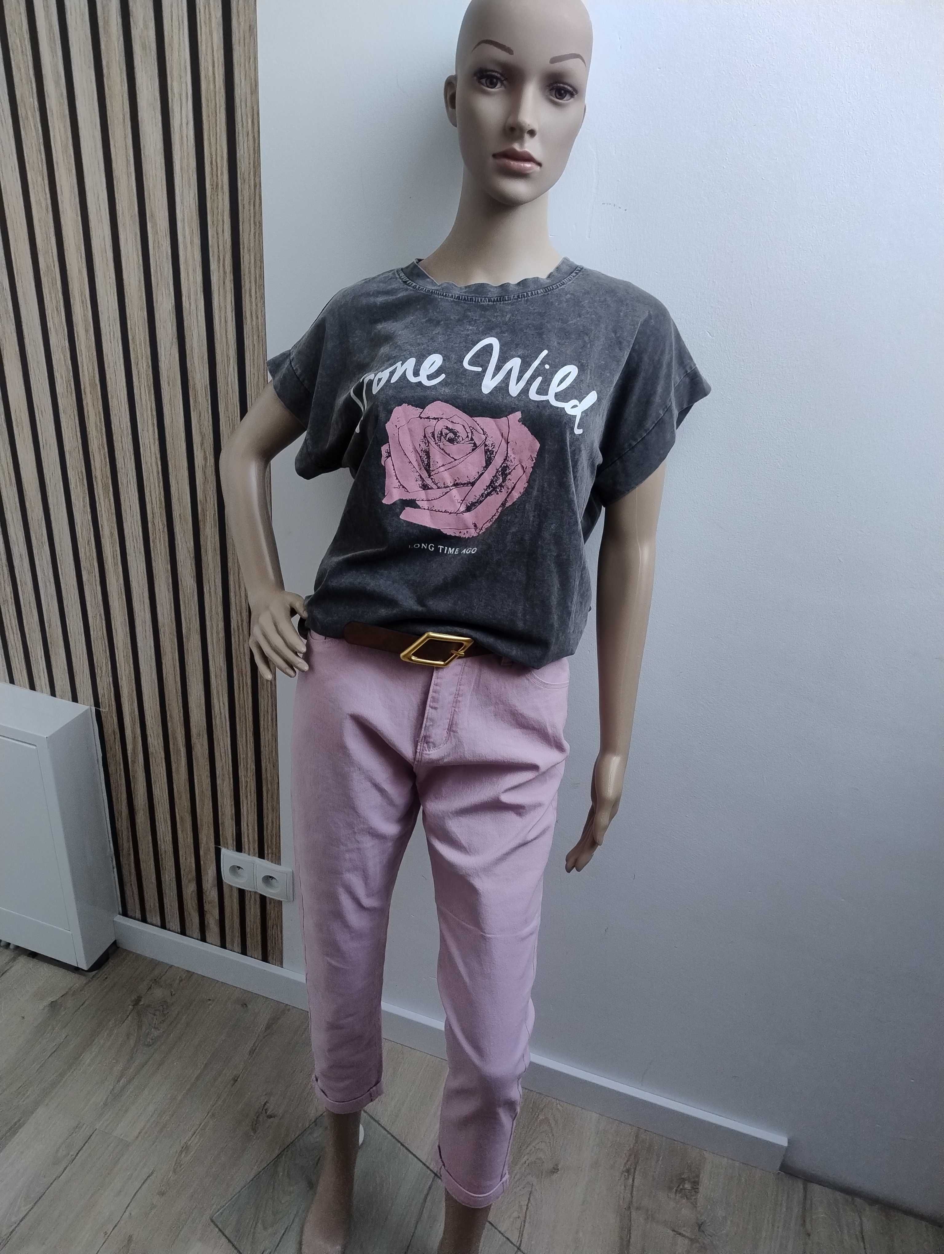 Jeansy MSARA BOYFRIENDY w kolorze pudrowego różu 42 XL PS