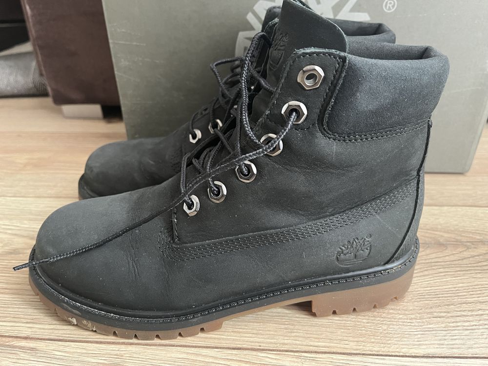 trapery Timberland 37 37,5 czarne skórzane wodoodporne