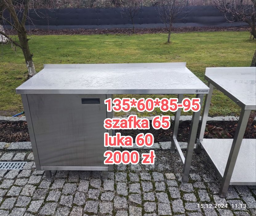 Szafka z nierdzewki, blat roboczy z szafką, stół z nierdzewki