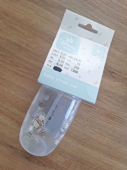 Butelka ma wodę bidon ze słomką kibus puchatek nowa