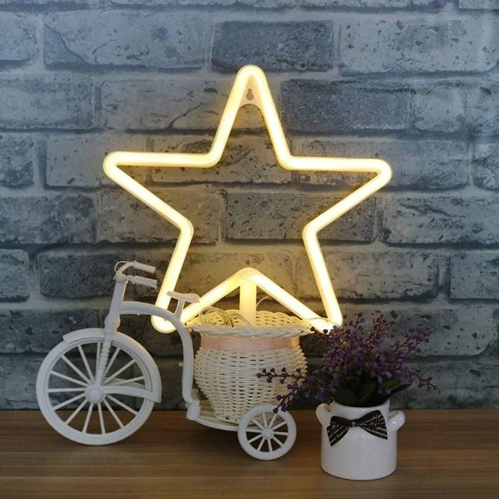 gwiazda led lampka świąteczna neon ozdoba szpic czubek na choinkę 27cm