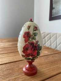Jajo gęsie naturalne 14x7cm Wielkanoc wydmuszka zdobiona ręcznie