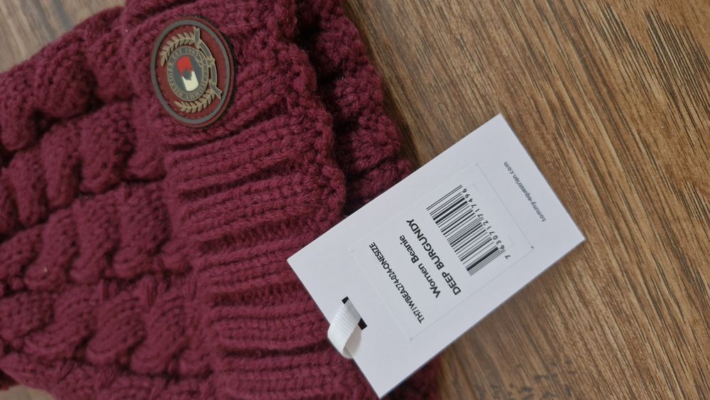 Czapka zimowa Tommy Hilfiger bordowy NOWA