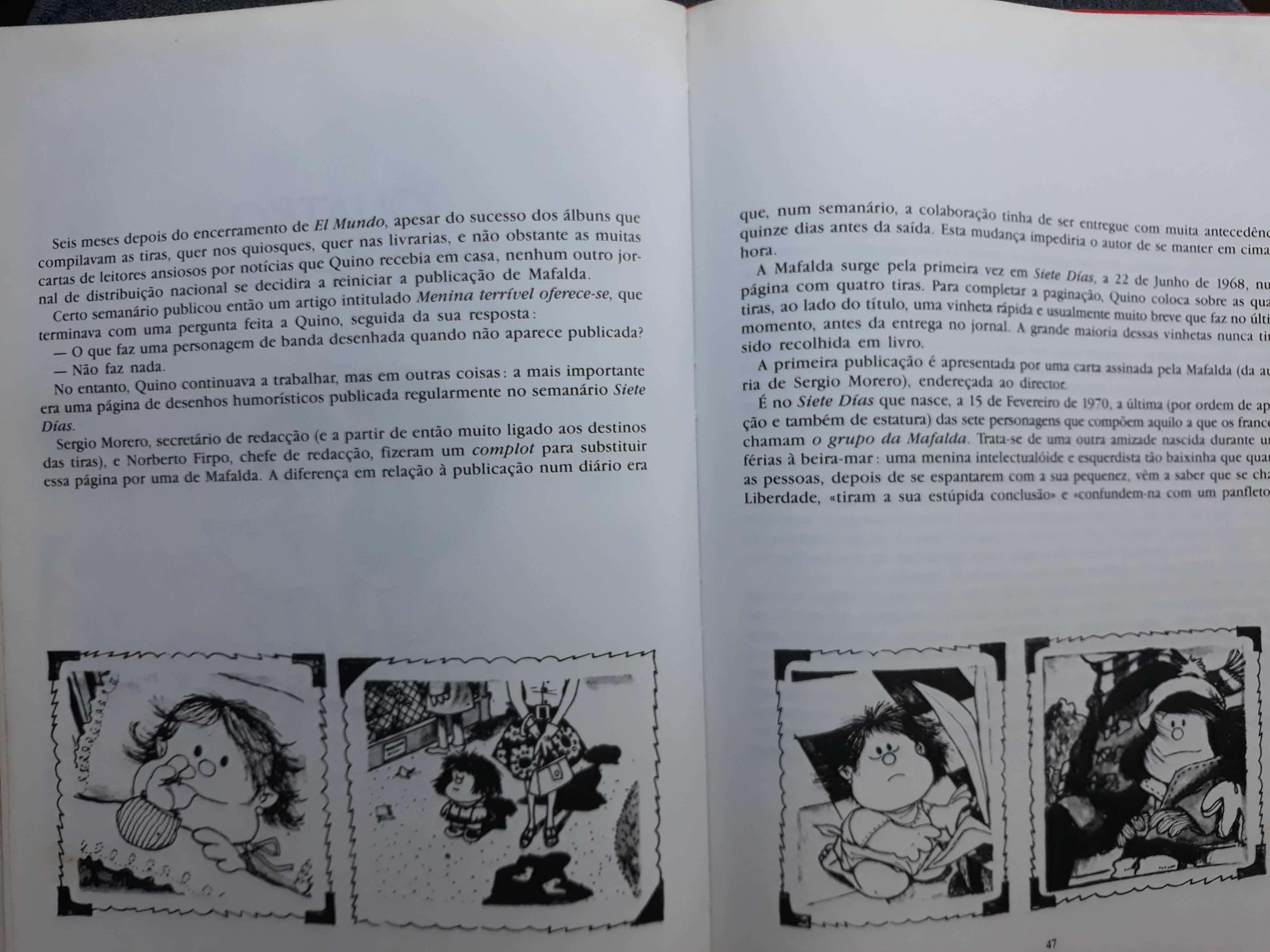 Livro Quino - Mafalda Inédita das Publicações D. Quixote 1990