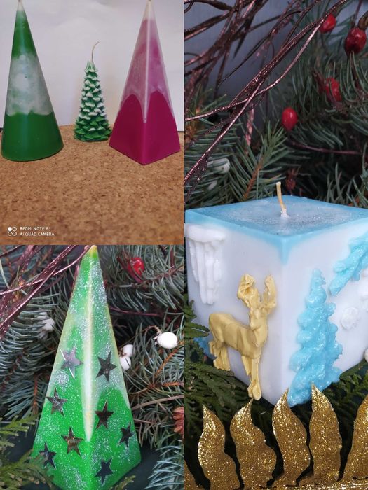 Розпродаж!Новорічні різноманітні  силіконові форми для свічок та мила