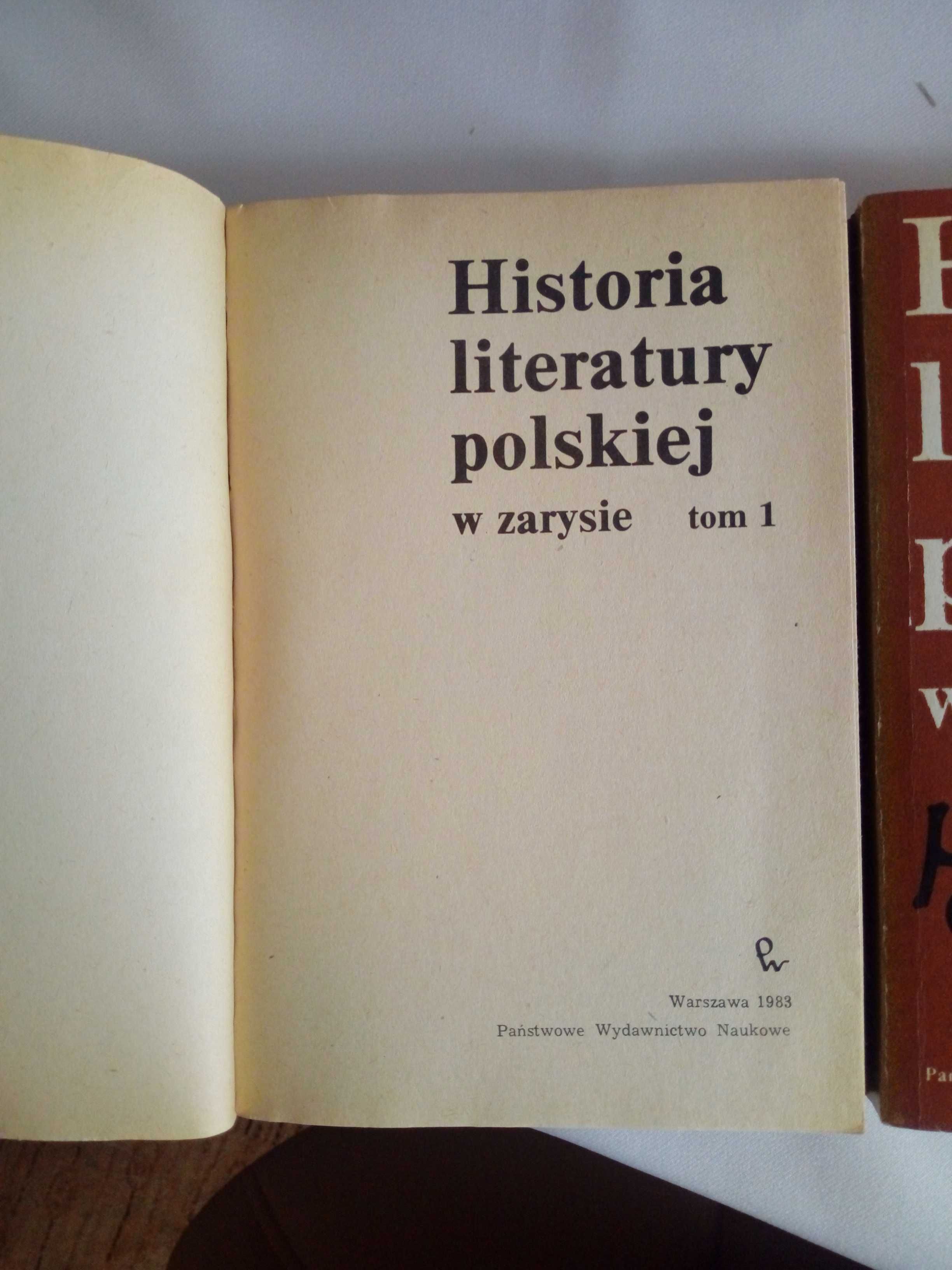 Historia literatury polskiej w zarysie Tom I i Tom II