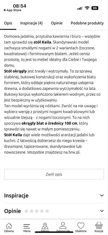 Stół okrągly 100 cm z krzeslami