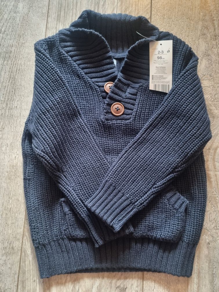Nowy elegancki sweter dla chłopca, bluza, kamizelka, pizamy  98cm
