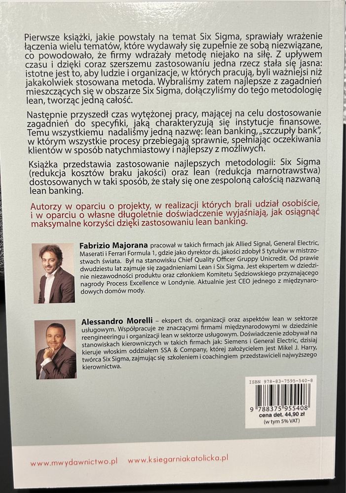 Lean Banking  Six Sigma F.Majorana, A. Morelli 2012 rok