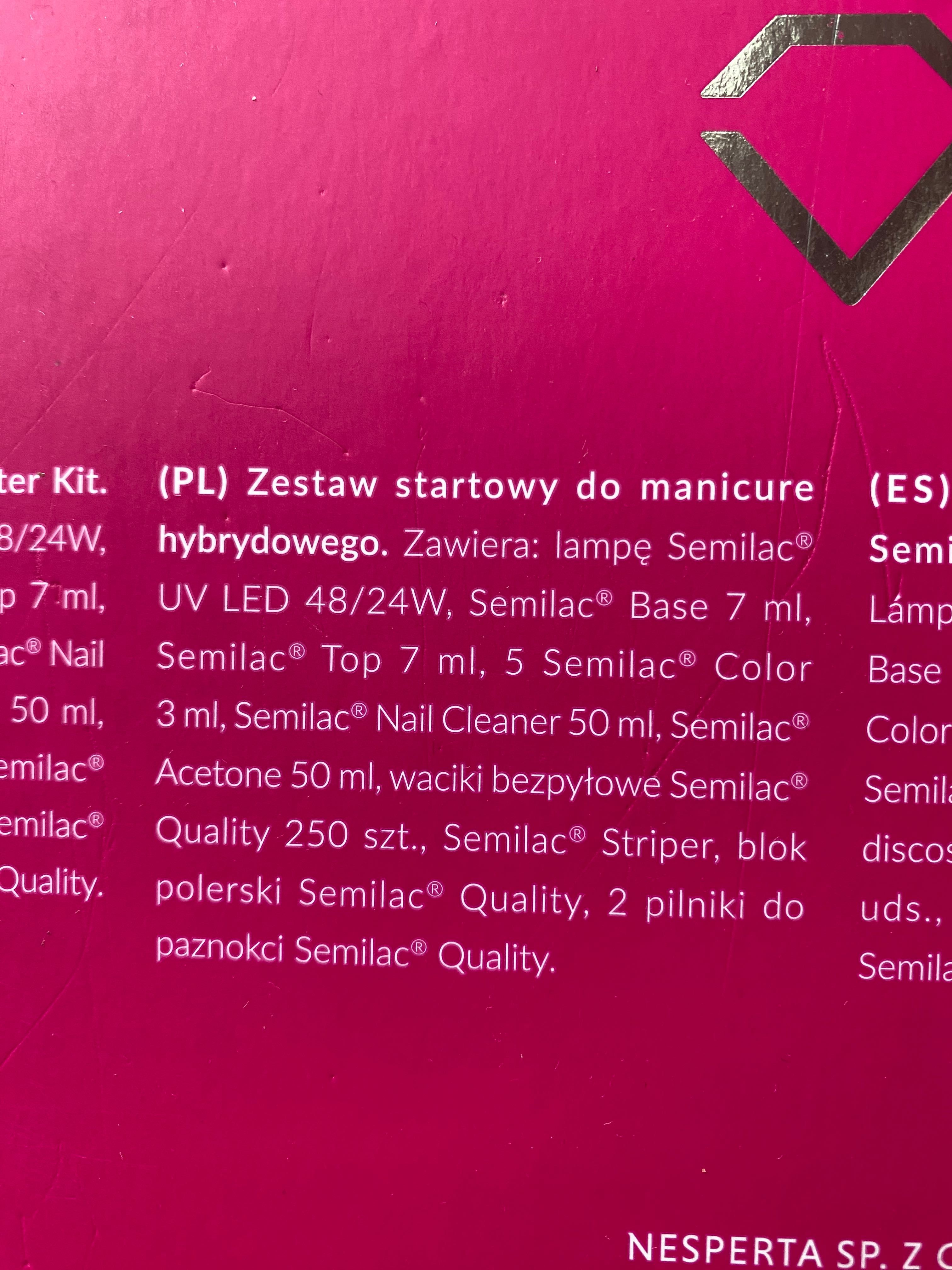 Semilac zestaw startowy z lampa UV