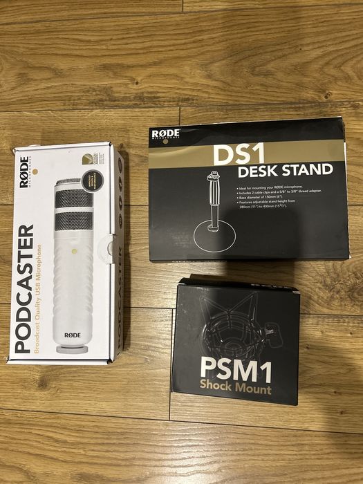 Rode mikrofon + statyw + kosz - DS1 / podcaster / PSM1
