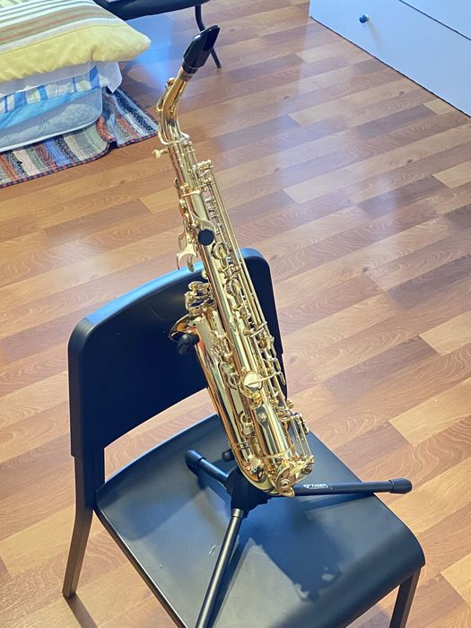 Saxofone Alto AMADEUS AL802L + Bocal YAMAHA 4C + Mala (NOVO)